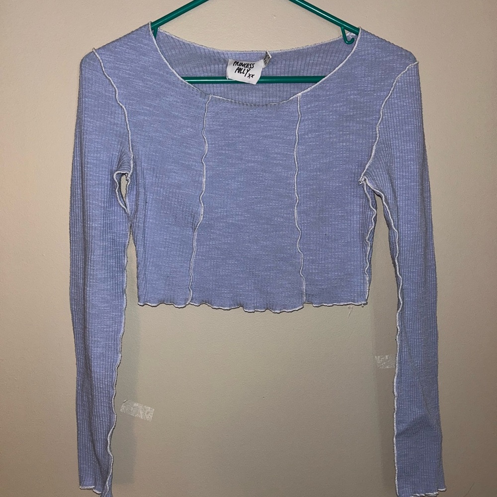 Princess Polly Light Blue Crop Top